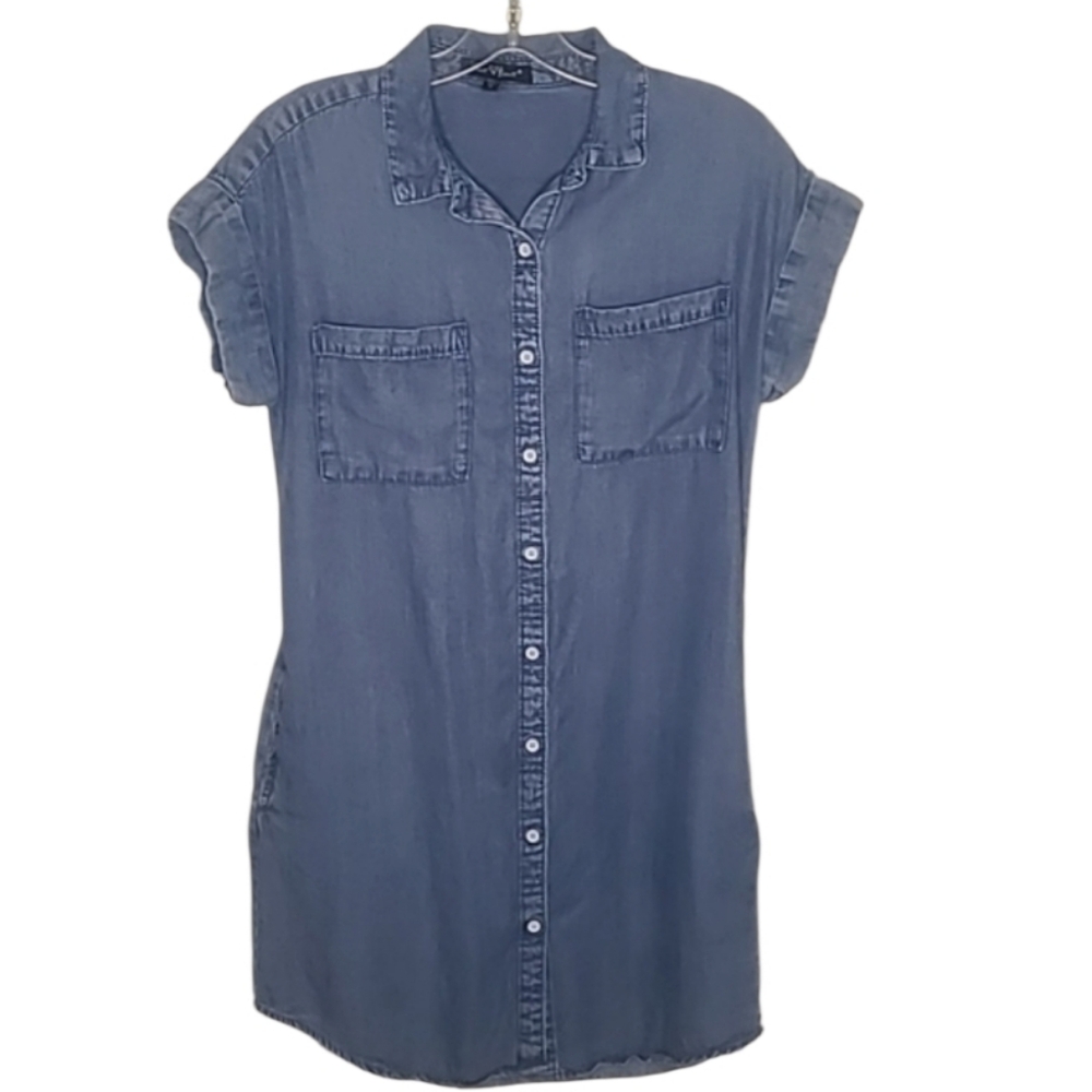 Velvet Heart Chambray Button Down Shirt Dress